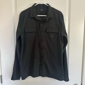 Roark Black Flannel Long Sleeve Snap Front Lightweight Men's M